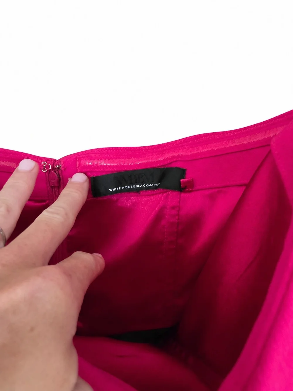 White House Black Market Hot Pink & Black Strapless Jumpsuit